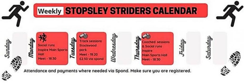 Weekly Stopsley Striders Calendar